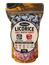 Load image into Gallery viewer, Assorted Licorice salt water taffy 500g pouch