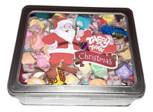 Load image into Gallery viewer, Assorted salt water taffy Christmas gift tin