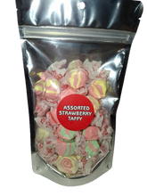 Load image into Gallery viewer, Assorted Strawberry salt water taffy 200g pouch
