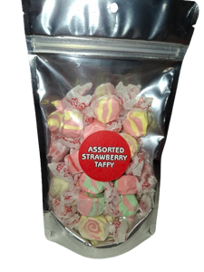 Assorted Strawberry salt water taffy 200g pouch