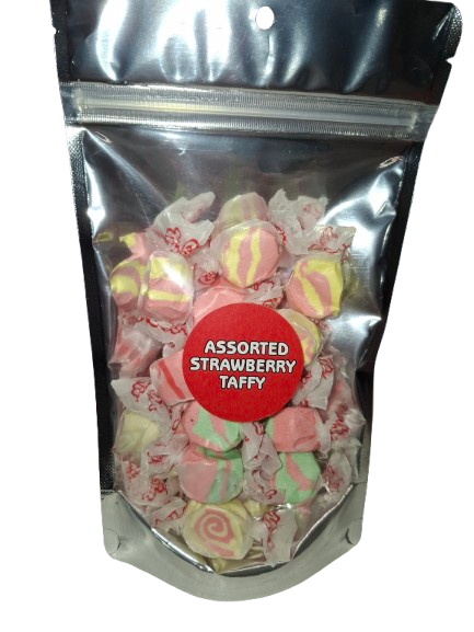 Assorted Strawberry salt water taffy 200g pouch