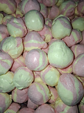 Load image into Gallery viewer, Freeze dried strawberry &amp; banana salt water taffy Before and After
