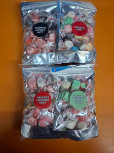 Assorted salt water taffy bags 4 x 100g bags