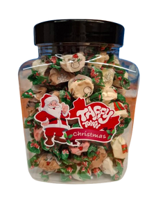 Assorted Christmas flavoured salt water taffy gift jar (100 x pieces)