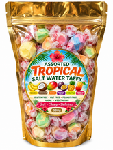 Load image into Gallery viewer, Assorted Tropical salt water taffy 500g pouch
