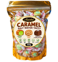 Load image into Gallery viewer, Assorted Caramel salt water taffy 500g pouch
