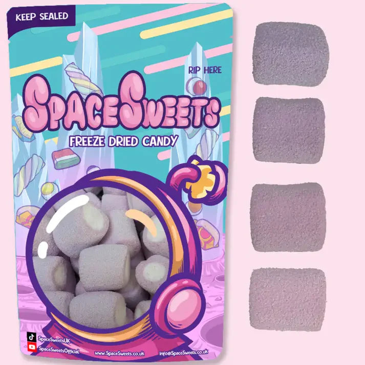 Freeze dried Vimto fizzy marshmallows