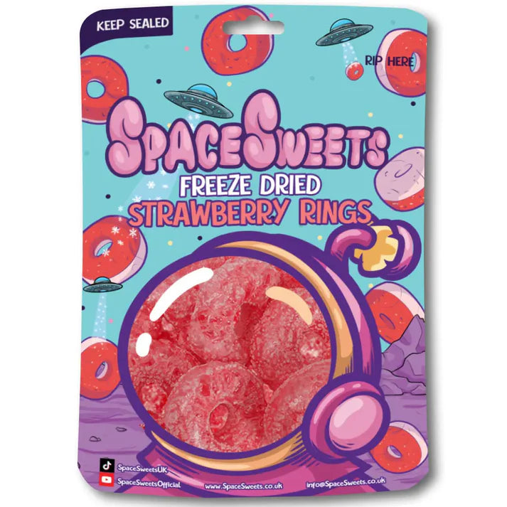 Freeze dried sour strawberry rings