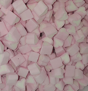 Freeze dried vanilla Heart shaped marshmallows