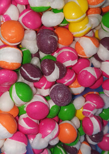 Freeze dried giant sour candy poppers