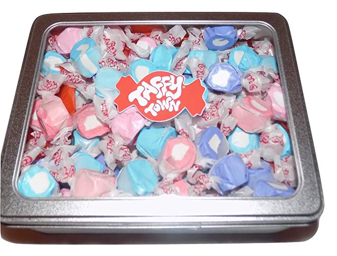 Assorted berries and cream salt water taffy gift tin