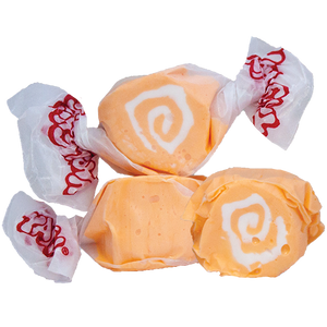 Assorted lemon and orange salt water taffy gift jar