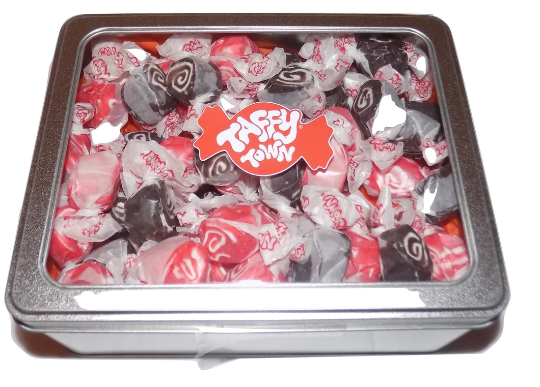 Assorted licorice salt water taffy gift tin