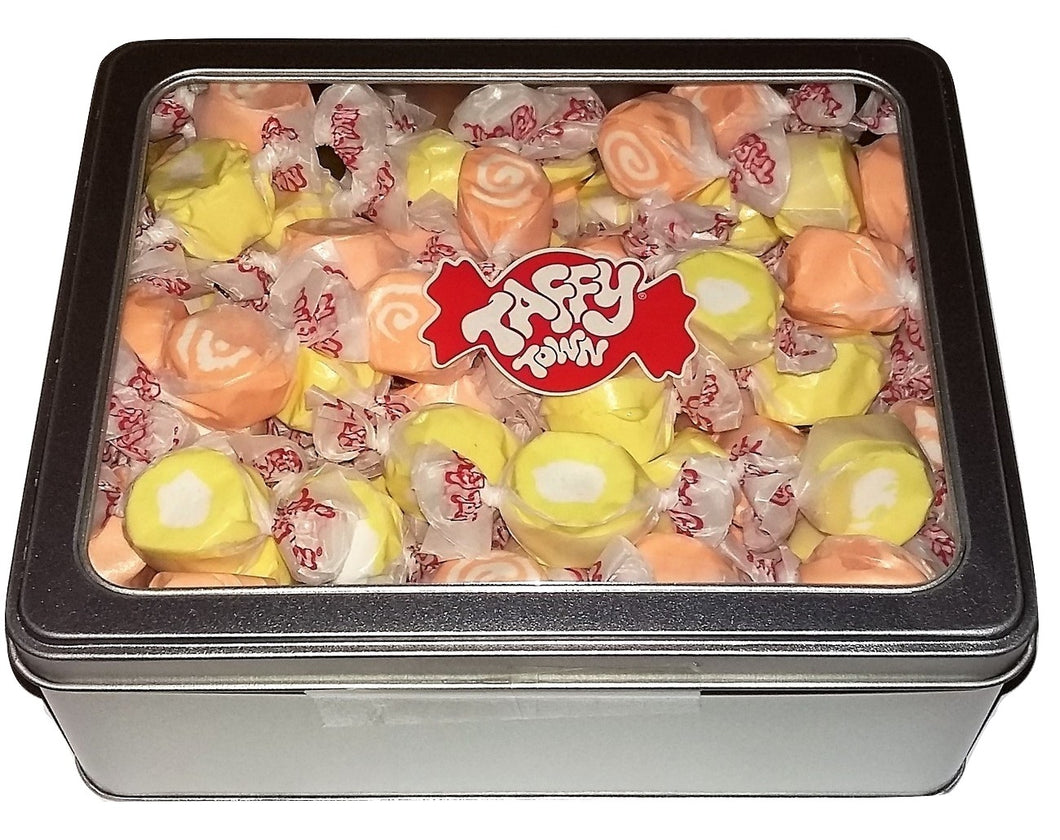 Assorted Orange & Lemon salt water taffy gift tin