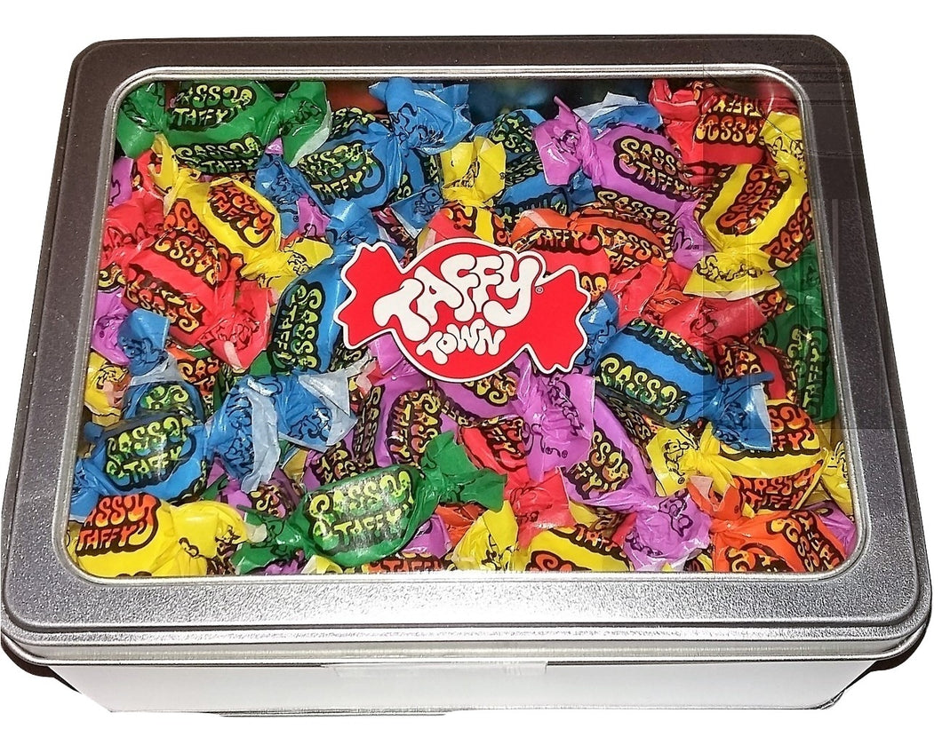 Assorted sassy salt water taffy gift tin
